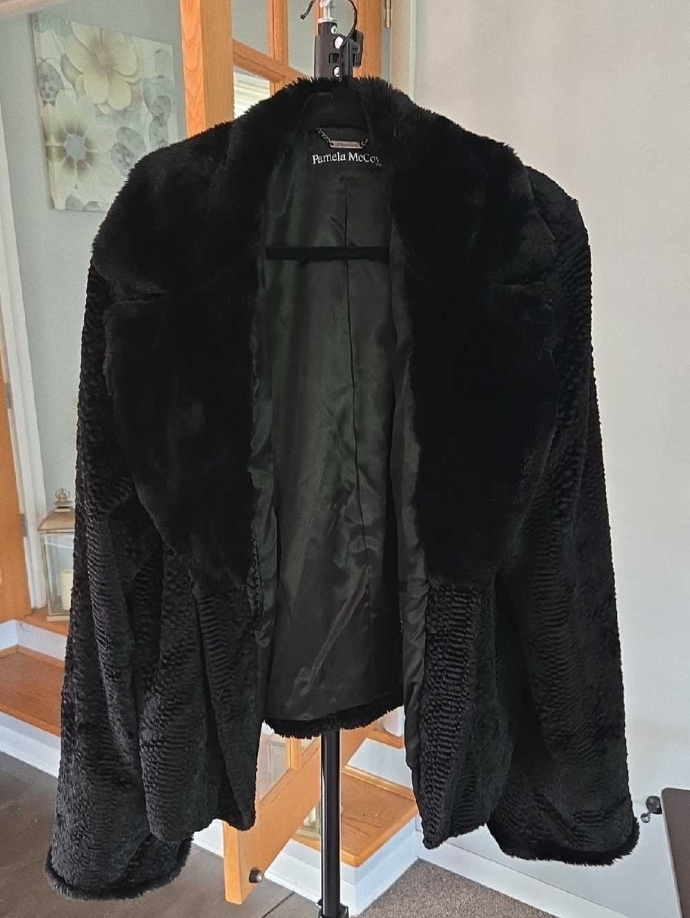 Pamela McCoy Plush Black Faux Fur Teddy Jacket 🖤 Size 2X